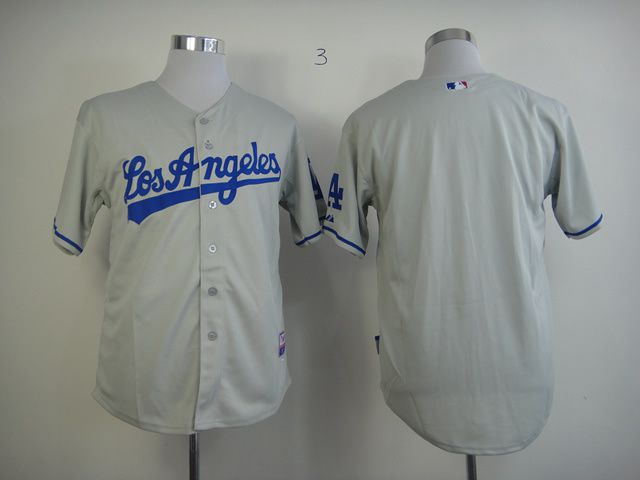 Men Los Angeles Dodgers Blank Grey MLB Jerseys1